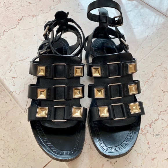 Proenza Schouler Black Studded Gladiator Sandals - Picture 8 of 12
